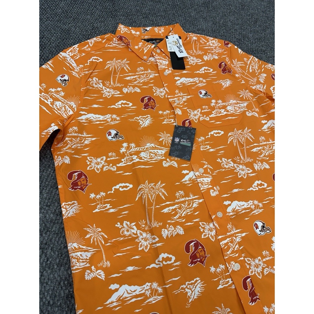 Tampa Bay Buccaneers Reyn Spooner Mens Large Throwback Creamsicle Hawaiian Shirt - Picture 3 of 9